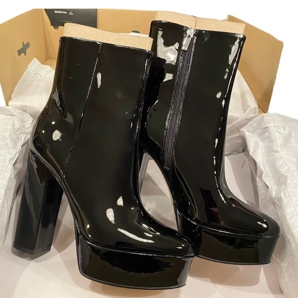 Marc Fisher Patent Leather Caled 2 Platform Bootie NIB 10
